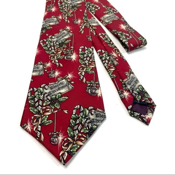 Jos. A. Bank Executive Collection Red Christmas Tie - Picture 3 of 6